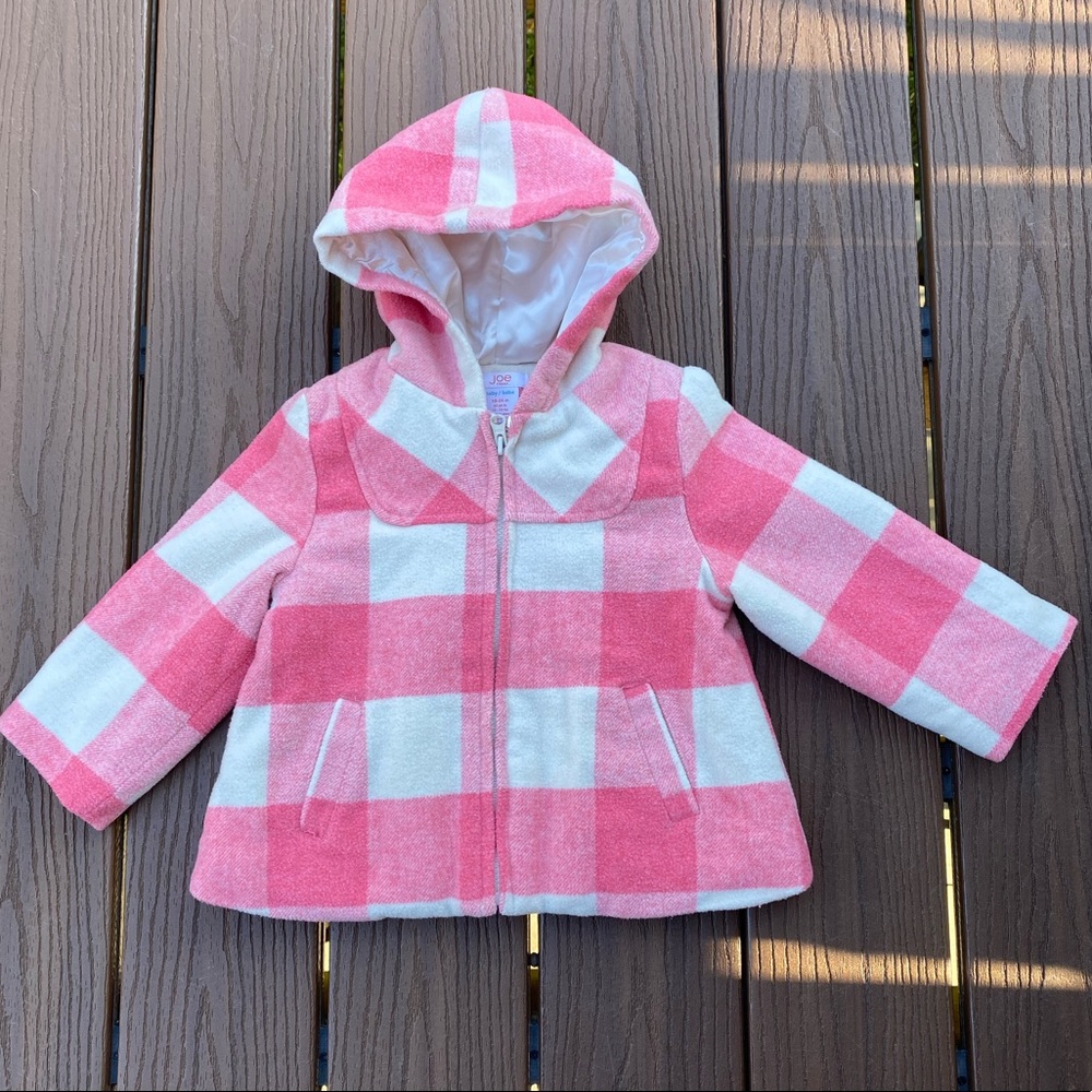 Joe Fresh pink plaid lined jacket - 18-24months